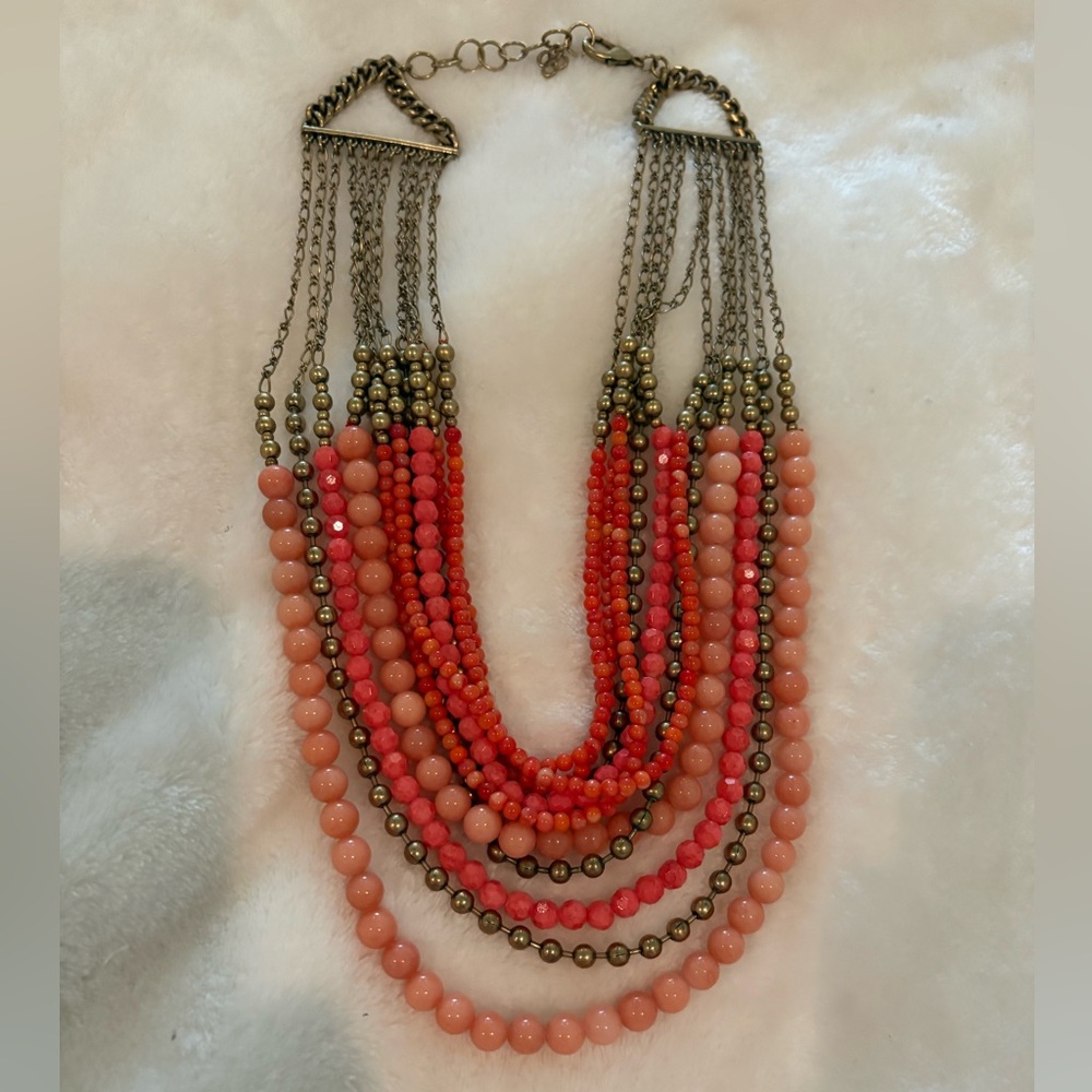 Coral Stones Statement Necklace